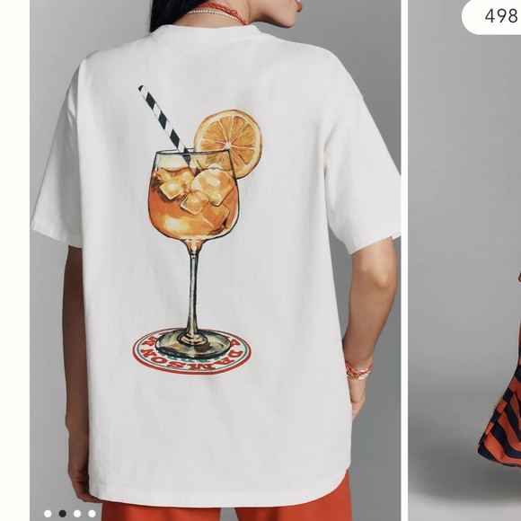 DAMSON MADDER Spritz Boyfriend Graphic Tee size‎ 10 Aperol Spritz White US 6-8 - Picture 3 of 15